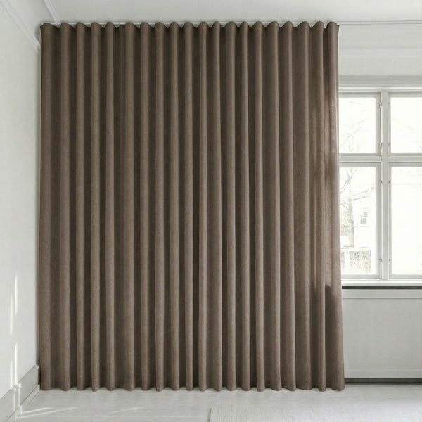 Semitransparent gardin på mål – Rina - Charcoal Brown - C1912