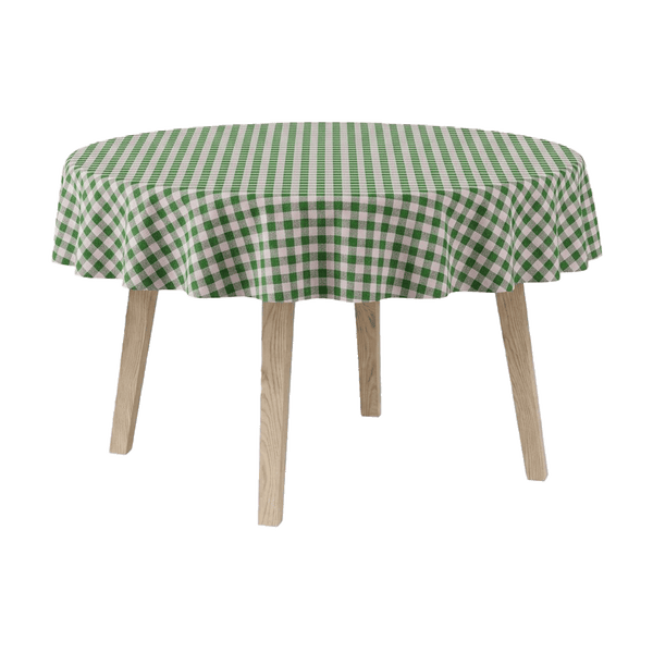 Rund dug i bomuld - Green check - D1020¨