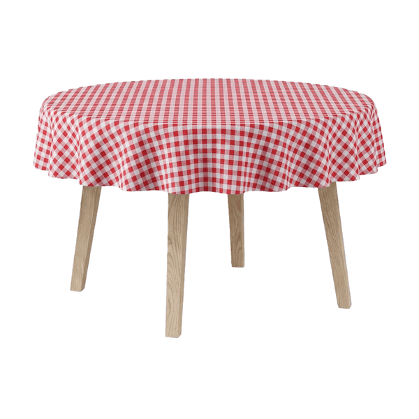 Rund dug i bomuld - Red check - D1022¨