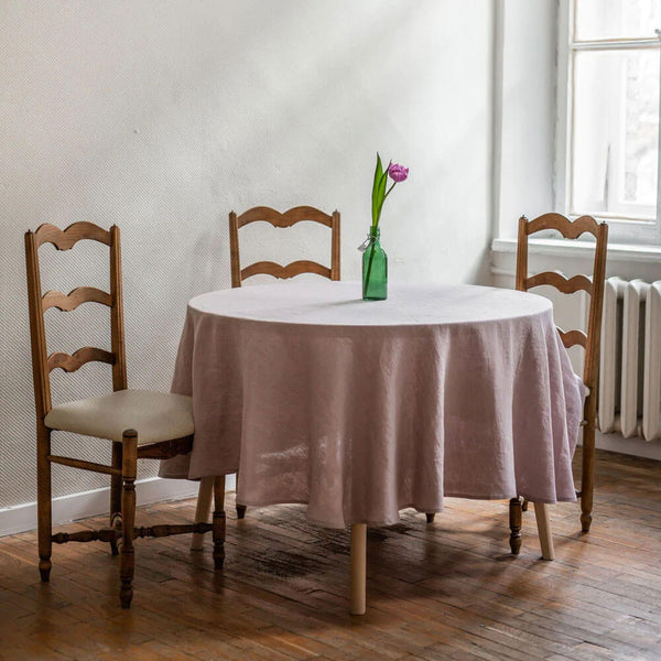 Rund dug i hør - Rosa