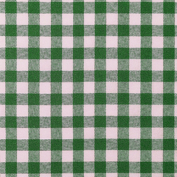 Stofprøve – ternet bomuld - Green check - D1020