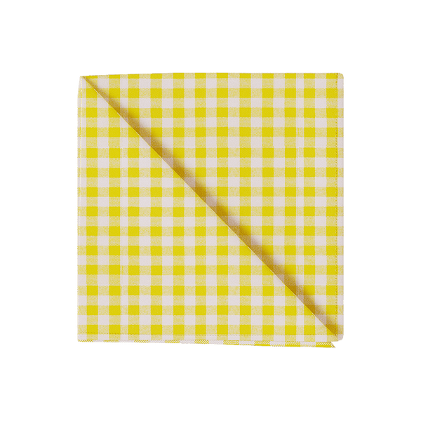 Ternet serviet i bomuld - Yellow check - D1023,